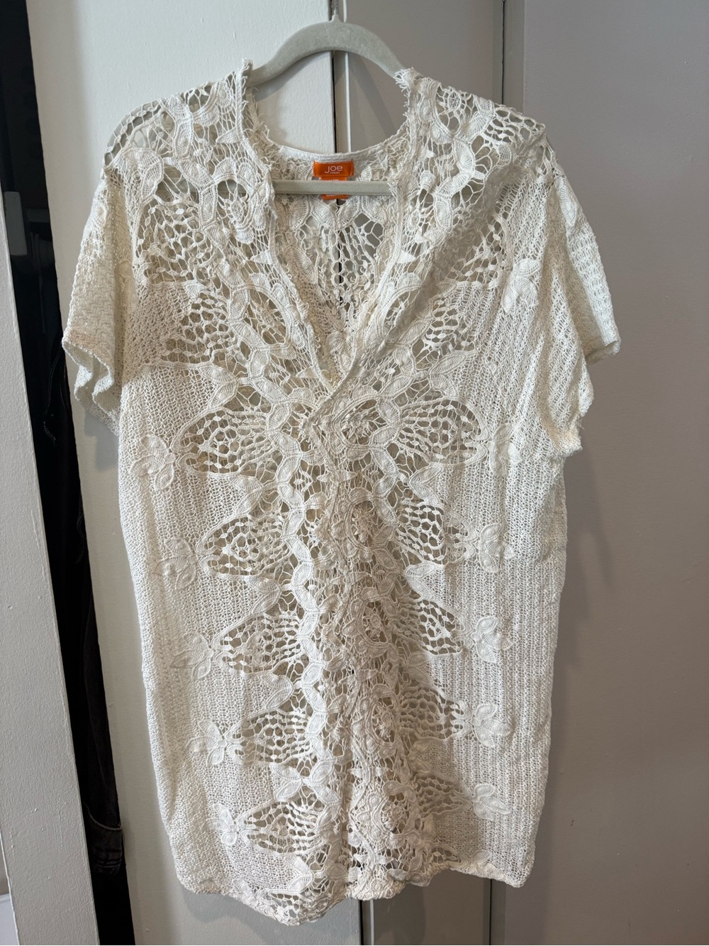 Joe Fresh Cream Crochet Swim Coverup